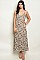 Sleeveless V-neck Leopard Print Tunic Maxi Dress - Pack of 6 Pieces