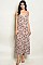 Sleeveless V-neck Leopard Print Tunic Maxi Dress - Pack of 6 Pieces