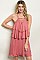 Sleeveless Lace up Detail Ruffled Tunic Dress - Pack of 6 Pieces
