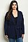Plus Size Long Sleeves Navy Jacket - Pack of 6 Pieces