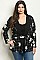 Plus Size Long Sleeves 2Tone Check Floral Jacket - Pack of 6 Pieces