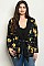 Plus Size Long Sleeves 2Tone Check Floral Jacket - Pack of 6 Pieces