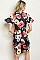 Short Ruffled Sleeve High Neck Floral Dress - Pack of 6 Pieces