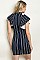 Sleeveless Ruffled Detail Keyhole Neckline Striped Dress - Pack of 6 Pieces