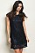 Short Cap Sleeve Round Neckline All Over Lace Tunic Dress - Pack of 6 Pieces