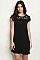 Short Cap Sleeve Round Neckline Lace Detail Tunic Dress - Pack of 6 Pieces