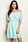 Short Sleeve Off The Shoulder Eyelet Tunic Dress - Pack 6 Pieces