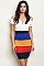 Short Sleeve Off The Shoulder Colorblock Dress - Pack of 6 Pieces