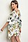 Short Flutter Sleeve Scoop Neck Floral Tunic Dress - Pack of 6 Pieces