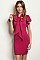 Short Ruffled Sleeve Neck Tie Bodycon Dress - Pack of 6 Pieces