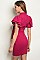 Short Ruffled Sleeve Neck Tie Bodycon Dress - Pack of 6 Pieces