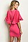 Short Ruffled Sleeve FUCHSIA DRESS - Pack of 6 Pieces