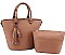 2 IN 1 CUTE TASSEL ACCENT TOTE BAG WITH LONG STRAP