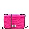 Small Crocodile Print Tun-lock Accent Boxy Cross Body