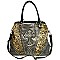 Laser Cut Cross Stoned Accented Handbag