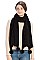 PLEATED CHENILLE POM POM SCARF