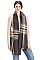 PLEATED PLAID PATTERN SCARF