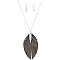 Metal Eelskin Feather Leather Pendant 34 Necklace SET MH-CS1712