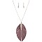 Metal Eelskin Feather Leather Pendant 34 Necklace SET MH-CS1712