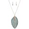 Metal Eelskin Feather Leather Pendant 34 Necklace SET MH-CS1712