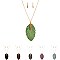 Metal Eelskin Feather Leather Pendant 34 Necklace SET MH-CS1712