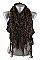 Leopard Ruffled Knit Scarves with Tassels FM-CS3754