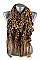 Leopard Ruffled Knit Scarves with Tassels FM-CS3754