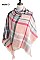 MULTI TONE PLAID X-LARGE BLANKET SCARF FM-CS6491B