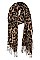 TRENDY LEOPARD PRINT OBLONG TASSEL SCARF
