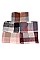 PACK OF 12 ASSORTED COLOR PLAID PATTERN INFINITY SCARVES