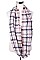 PACK OF 12 ASSORTED FASHION PLAID PATTERN INFINITY SCARVES