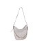 Chevron Embossed Chain Link Bucket Shoulder Bag Hobo