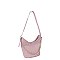 Chevron Embossed Chain Link Bucket Shoulder Bag Hobo