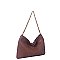 Chevron Embossed Chain Strap Shoulder Bag Hobo