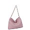 Chevron Embossed Chain Strap Shoulder Bag Hobo