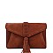 FASHION SMOOTH PU LEATHER CHIC TASSEL ENVELOPE CLUTCH WITH LONG STRAP  JYCTCL-0019