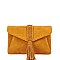 FASHION SMOOTH PU LEATHER CHIC TASSEL ENVELOPE CLUTCH WITH LONG STRAP  JYCTCL-0019