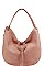 TRENDY TEXTURED PU LEATHER TASSEL HOBO BAG JYCTD-0017