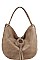 TRENDY TEXTURED PU LEATHER TASSEL HOBO BAG JYCTD-0017