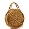 Woven Straw 2-Way Bohemian Round Satchel MH-CTES0007