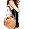 Woven Straw 2-Way Bohemian Round Satchel MH-CTES0007