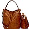 Chevron Quilted Side Pocket 2 in 1 Tall Hobo MH-CTF0005