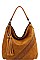 CHIC TEXTURED PU LEATHER DESIGNER FASHION DOUBLE TASSEL HOBO BAG JYCTMC-0003