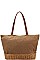 WOVEN BOTTOM SHOPPER BAG