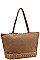 WOVEN BOTTOM SHOPPER BAG