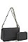 2IN1 FASHION QUILTED V DESIGN CROSSBODY BAG WALLET SET