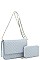 2IN1 FASHION QUILTED V DESIGN CROSSBODY BAG WALLET SET