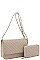 2IN1 FASHION QUILTED V DESIGN CROSSBODY BAG WALLET SET