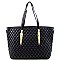 Buckle Accent Quilted Shopping Tote