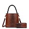 2 in 1 Quality Alligator Skin Satchel & Wallet Set